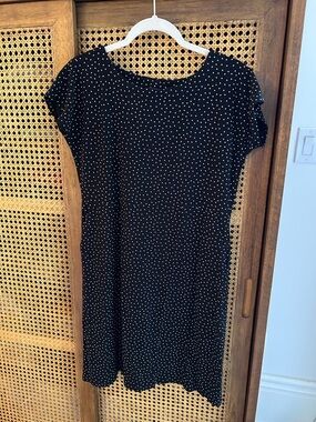 J. Jill Black Dress with White Polka Dots